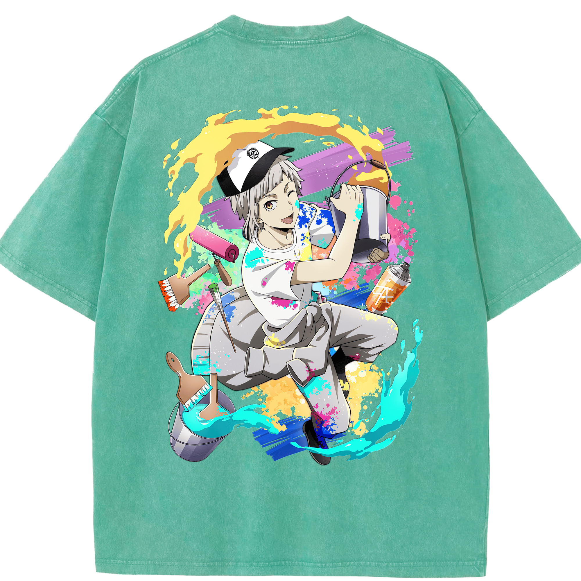 （画像用） 文豪ストレイドッグス Bungo Stray Dogs 綿100% ヴィンテージ風 半袖Tシャツ（背面プリント）